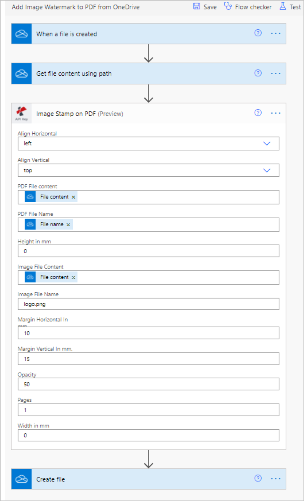 Power Automate Add Image watermark action with OneDrive