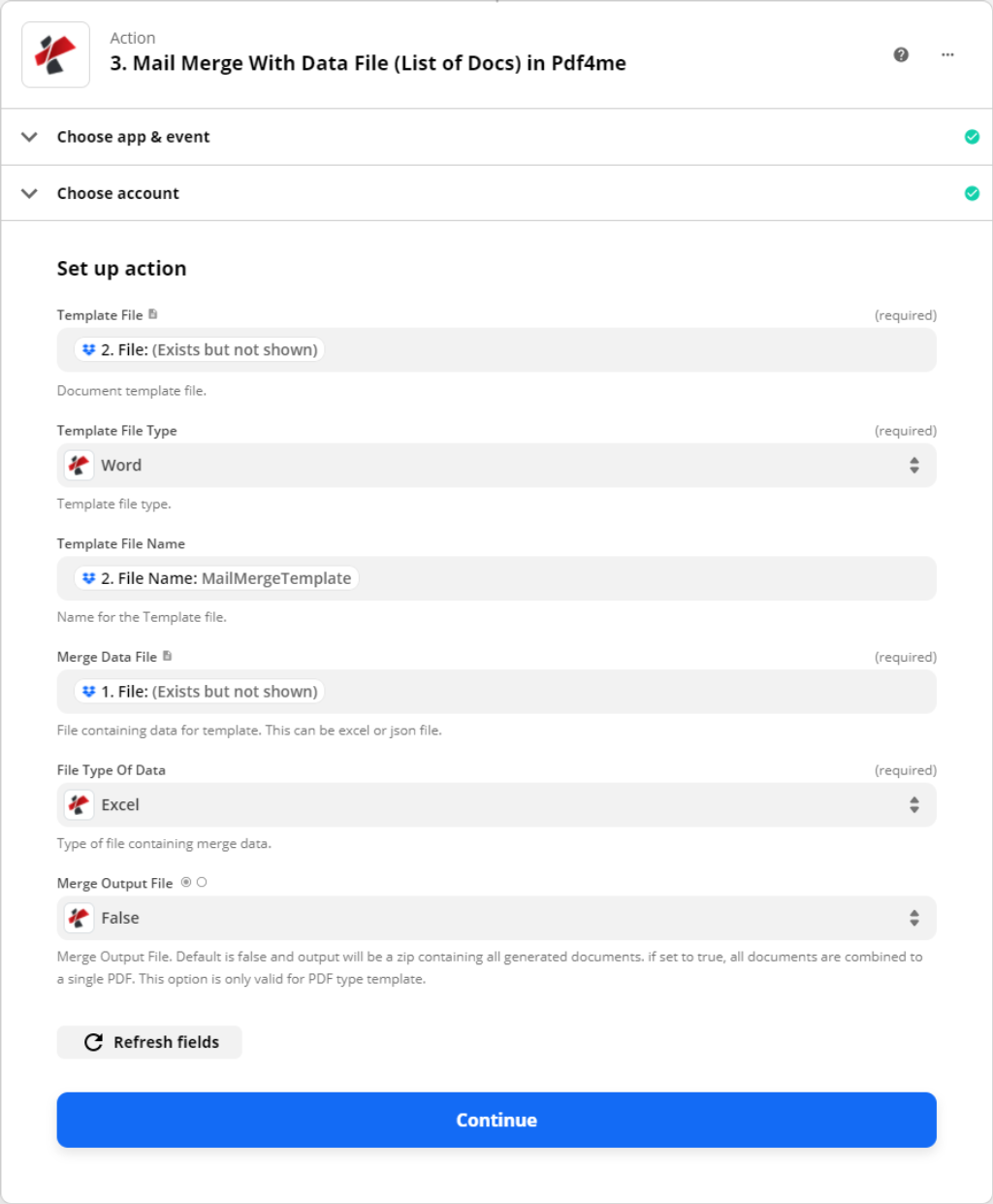 Mail merge actions in Zapier