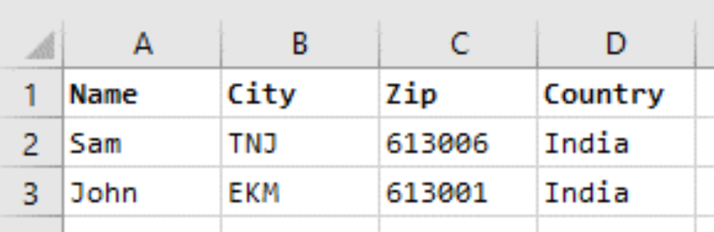 Excel sheet as mail merge data source