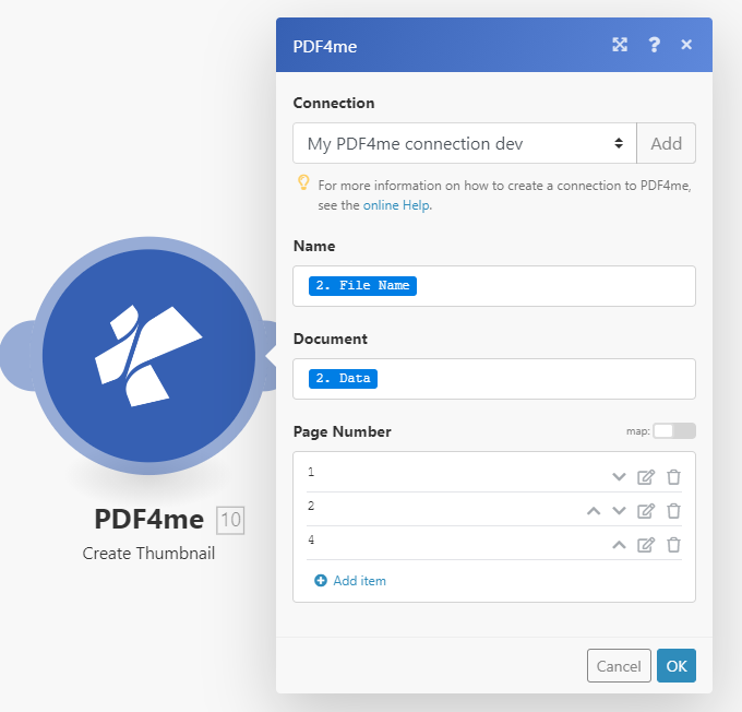 create thumbnail using PDF4me and Make
