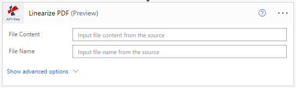 Linearize PDf for Web action