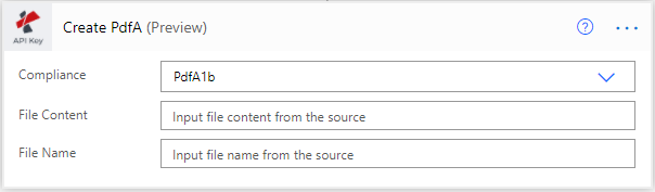 Create PdfA action