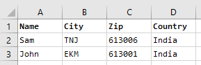 excel sample