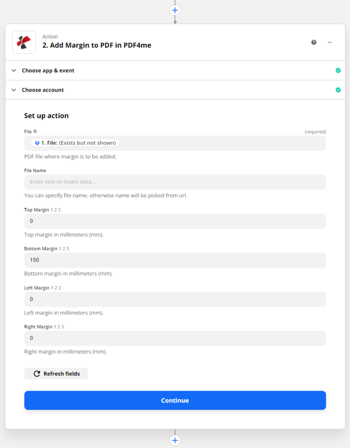 Add Margin to PDF in Zapier